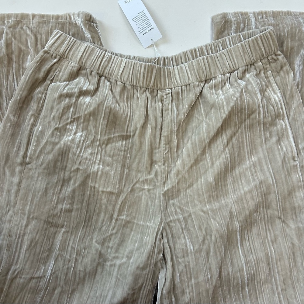 NWT Eileen Fisher Wide Leg Crushed Velvet Ankle Pants (size M) - Picture 6 of 10